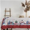 PENSIERI DELICATI, Tovaglia 145 x 190 cm, Telo Copritavolo 100% Cotone Panama per 6 Persone, Stampa Digitale in Alta Risoluzione, Fantasia Pupazzi di Neve Rosso, Tovaglia Rettangolare