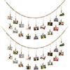 Kathfly 2 espositori per foto da appendere con 22 clip in legno, fai da te, stile boho, collage, cornici per foto, perline in legno, ghirlanda, supporto per foto da 1,1 m, decorazione rustica da parete per