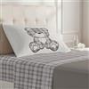 PENSIERI DELICATI Completo Letto Singolo, Flanella 100% Cotone Caldo e Morbido, Completo Lenzuola 1 Piazza 90 x 200 cm, Include Lenzuolo Sotto, Sopra e 1 Federa, Made in Italy, Tartan Orsetto Beige