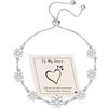 HEEYA Bracciale in argento per donna con margherite, bracciale in argento da donna con fiori, ipoallergenico, regolabile, braccialetto dell'amicizia, regalo per donne e ragazze, 11.7 bis 24.4 cm