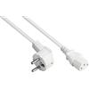 Good Connections P0130-W005 - Cavo di rete con spina Schuko E+F (CEE 7/7, ad angolo) su C13 (dritto), 0,75 mm2, 0,5 m, colore: Bianco