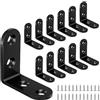 Yeepeo 12 Pezzi Staffe Angolari 40 × 40mm, Staffa Angolare L in Acciaio al Carbonio Nero ad Angolo Retto con 48 Viti per il Fissaggio di Mobili in Legno