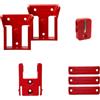 StealthMounts Confezione fai da te compatibile con Milwaukee M18 - 2 supporti per batteria, 1 supporto per attrezzi e 1 porta punte tozzo, rosso, organizer da parete per batterie di utensili elettrici