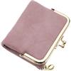 YINETTECH Portafoglio da donna in pelle PU con cerniera e chiusura a bacio, borsa portaoggetti per carte di credito, vintage, piccola, compatta, multifunzione, portamonete, 12 x 10 cm, rosa, 12x10cm