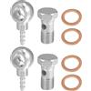 A ABSOPRO 14mm ID 6mm OD M14x1.5 Raccordo Adattatore Argento Tono - 8pz