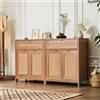VEVOR Mobile in Rattan 750 x 360 x 860 mm Cassettiera in Rattan da 2, Mobile Portaoggetti con 4 Ante Magnetiche, 2 Cassetti, Credenza Buffet con Ripiani Regolabili, per Corridoio, Ingresso, Soggiorno