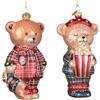 Kaemingk Orso Natalizio in Vetro Decorazione da Appendere 2 Assortiti 13 cm Kaemingk