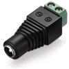 conecto, adattatore per connettore cilindrico, adattatore a bassa tensione, jack cilindrico da 5,5 x 2,1 mm a morsettiera bipolare, nero