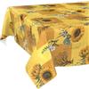 ANRO Tovaglia cerata, lavabile, facile da pulire, impermeabile, effetto loto, per giardino, 100 x 140 cm, bordo tagliato
