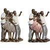 DKD Home Decor Statuetta decorativa 18 x 10 x 25 cm, oro rosa bianco famiglia (2 unità)