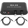 Fyearfly 3 Porte Stereo Preamplificatore Audio+Microfono, Uscita Modulo Preamplificatore Audio Mic Amplificatore Con Manopola per Cuffie Doppia Interfaccia 3,5 mm Universale, per Riunioni E Altoparlanti