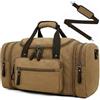 Outplea Borsa da Viaggio Espandibile per Uomo, 35-40L Borsa Vintage Grande per Weekend e Pernottamento, Impermeabile Borsone Palestra Sportivo in Tela,Khaki