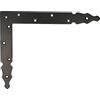 Amig - Quadrato decorativo - Sinistra - 300 x 240 x 4 mm - Finitura a punta - Stile Gotico Classico - Ideale per la decorazione o il rinforzo di persiane, porte e mobili - Acciaio nero