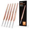 Nicpro 5 pezzi pennelli per dipingere di precisione, punta estetica fine 10/0, set pennelli pittura professionali, per micro acquerelli, oli, acrilici, modelli artigianali, pittura con i numeri