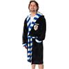 Harry Potter Accappatoio unisex con cappuccio nero e blu Corvonero | Morbido pile per rilassarsi e fare il bagno | Design retrò a righe a maniche lunghe | Merchandising