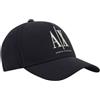Armani Exchange Berretto da Baseball da Uomo, con Visiera, a Contrasto, Colore Nero, Nero, Taglia Unica