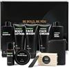 BODY & EARTH Set Regalo Cura Personale Uomo al Legno di Cedro, Kit Toelettatura 10 Pezzi con Olio da Barba, Balsamo, Shampoo & Accessori