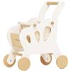 Le Toy Van Gioco educativo carrello spesa in legno, bambini 2 anni, gioco Montessori, ecologico, 2 scomparti interni, ripiano inferiore in tessuto, 1 borsa della spesa e 1 lavagna inclusi