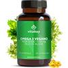 Vitabay Omega 3 Vegano 60 Capsule - 1100 mg olio di alghe con vitamina E - DHA 600 mg & EPA 300 mg - alta concentrazione - testato in laboratorio in Germania - senza additivi - qualità naturale