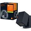 LEDVANCE ENDURA Classic Cube ADJ WALL applique da esterno, colore nero, attacco GU10 (max 35W), compatibile con lampada normale o smart, testa orientabile, protezione IP44