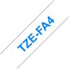 compatibile con BROTHER Nastro Compatibile per Tessuti Laminato Blu su Bianco (18mm X 3m) per BROTHER TZEFA4 (banda applicabile con stiratura)
