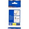 compatibile con BROTHER Nastro FLESSIBILE Laminato Nero su Bianco (6mm X 8m) per BROTHER TZ-FX211, TZe-FX211