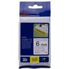 compatibile con BROTHER Nastro RINFORZATO Laminato Nero su Bianco (6mm X 8m) per BROTHER TZ-S211, TZe-S211