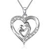 BGTY Collana con ciondolo a forma di cuore in argento Sterling 925, Argento sterling, Zirconia cubica