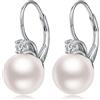 Miaofu Orecchini Perle Pendenti Donna Argento Sterling 925 Pendenti Anallergici Bianco 10mm 1