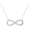 Kritz Collana Donna Simbolo dell infinito Placcato Oro I Argento I Rosa - Pendente Ciondolo Amore infinity e Catena Regolabile - Gioielli Moda Regalo per Ragazze Collier (Argento)