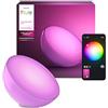 Philips Hue White and Color Ambiance, Lampada Portatile Smart Hue Go, Bluetooth, Dimmerabile, 6W, Bianco