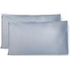 FARFALLAROSSA Coppia di Federe 100% Puro Cotone 50X70 CM, Set di 2 Tessuti per Cuscino Letto, Chiusura a Busta, Tinta Unita, Misura Standard - Celeste