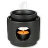 rooted.® Ceramica Bruciatore | Lampada per Aroma | Diffusore Ceramica | Lampada Profumata | Bruciatore Aroma | Brucia Essenze | Diffusore a Candela | Bruciatore per fusione di cera - nero opaco