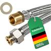 H2O-Flex Tubo flessibile rinforzato DN 13. Tubo flessibile con attacco M1/2 x F1/2,per il rilascio di acqua potabile
