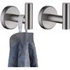 JQK A1160-BN-P2 - Ganci da parete per asciugamani da bagno, per cucina, garage, confezione da 2 pezzi, finitura spazzolata