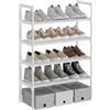 AcornFort S-522 Scarpiera a 4 Ripiani, Scaffale Portascarpe, Organizzatore per Scarpe per 8-12 Paia di Scarpe, 30 x 56 x 80 cm, 16mm Addensare Extra Pipa, Corridoio, Camera da Letto (Bianca)