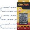 SOYANN 3 x Catena per Motosega 10Pollici (25cm), 40 Maglie, Passo 3/8, Spessore 0.050 (1,3mm), Catena di Ricambio per Motosega, Catena per Motosega Basso Rimbalzo per Bosch, Einhell, Dolmar, Black & Decker