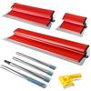 Ayolofei Spatola per Stucco Kit, Set di stucchi Profi Incluso 3 Raschietti (25cm+40cm+60cm) e Manico Telescopico da 160cm e Adattatore, Set di Spatole Multiuso per Appiattire Pareti e Soffitti