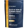 Horbäach Olio di Cumino Nero Capsule - Spremuto a freddo - 1000mg per Capsula | Scorta di 8 mesi - 240 capsule - Omega 6 9 - Nigella Sativa - Olio di semi neri - Horbaach