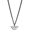 Emporio Armani Collana da uomo in argento e acciaio inossidabile nero, lunghezza: 525 mm, larghezza: 24 mm, altezza: 12 mm, EGS2994040
