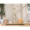 GILDE Set regalo da 6 pezzi naturale - Portacandele in vetro con vassoio piccolo vaso fiori secchi con vassoio in legno, 13 x 40 cm, decorazione da tavolo per soggiorno moderno