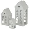 Boltze Set di lanterne Alamo (lanterne a vento, 3 pezzi, design elegante, casetta luminosa bianca, senza candele, decorazione per casa, interni, portacandele) 2012950
