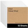 Cricut Value Vinyl | 10 fogli | 30,5 x 30,5 cm | Vinile permanente autoadesivo per tutte le macchine da taglio Cricut | Bianco