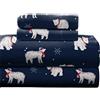 pointehaven Set di lenzuola in flanella di cotone 180 GSM - Regina, orso di neve, blu (F180QNSHTSSB)