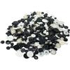 Trimz Bottoni assortiti di forme e dimensioni, 250 g, mix bianco e nero, bottoni alla moda per abbigliamento, fai da te e progetti artistici
