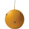 Cereria Di Giorgio - Candela Sfera Senape Decorata con Api in Cera - Diametro 10 cm - Durata 49 ore - Con sacchetto - Spring Collection - Artigianale