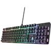 GXTrust Trust GXT 871 Zora Tastiera meccanica QWERTY US con illuminazione RGB, interruttore Huano lineare, software fornito, anti-ghosting N-Key Rollover USB programmabile per PC Laptop