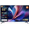 XIAOMI TV A Pro 55, 55 Inch (140 cm), 4K UHD QLED, Smart TV, Google TV, Triple Tuner DVB-C/S/S2/T/T2, HDR10+, Modalità Game Boost 120Hz, MEMC, Controllo Vocale, 2GB+8GB, Apple Airplay & Google Cast