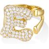 KissYan Anelli Donna con Iniziale A-Z, Oro Bolla Lettera Anello con Cubica Zirconia, Regolabili Personalizzato Anello Gioielli Regalo per Donne (Oro E)