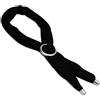 VLNET® | Vestopazzo collana cravatta gioiello | jersey nero con elemento cuore/tondo/quadrato | cotone e alluminio 100% riciclato | lavorazione artigianale | modello saliscendi (tondo)